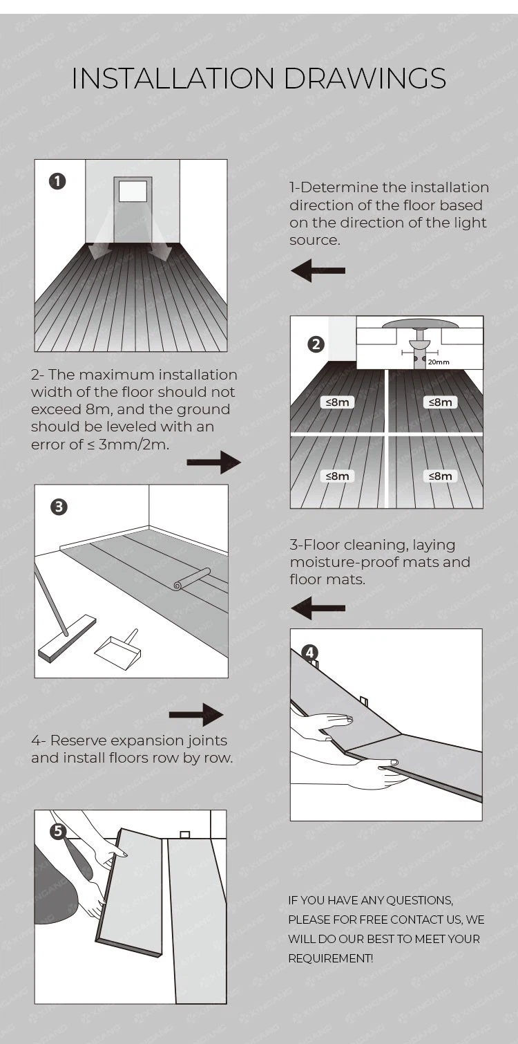 100% Waterproof 4mm 5mm Vinyl SPC Flooring Planks